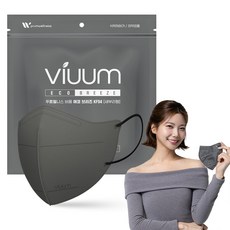 viuum 에코 브리즈 새부리형 마스크 중형 KF94, 25개입, 1개, 그레이 25개입, 1개, 그레이