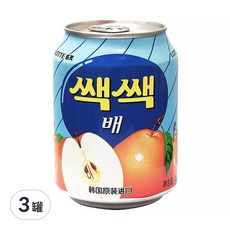 LOTTE 樂天 水梨汁, 韓國原裝進口, 清爽水梨風味, 238ml, 3罐