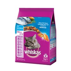 위스카스 포켓 오션피쉬 고양이 사료, 1개, 3kg