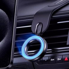 FANCY LIFE 360度軟鋁磁吸車用手機架, 黑色, 1個