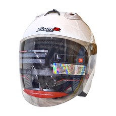 普通型露臉式機車防護頭盔 含一層護目鏡 R3-A6, 白色