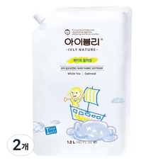 아이블리네이쳐 오트밀 성분 섬유유연제 화이트 블러썸향 본품, 2개