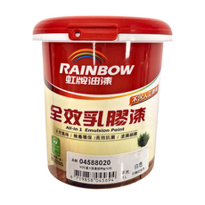 RAINBOW 虹牌油漆 全效乳膠漆 天然氣味 無毒環保 長效抗菌 塗膜細緻 1公升, 白色, 1L, 1桶