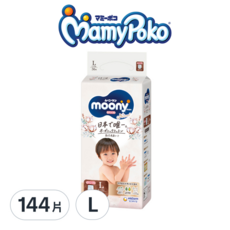 滿意寶寶日本版 頂級有機棉褲型尿布, L, 144片