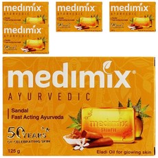 medimix 印度檀香皂 125g, 添加檀香油, 經典草本香皂, 溫和清潔不刺激, 5個