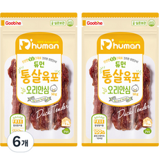  듀먼 강아지 통살육포, 오리안심, 50g, 6개 