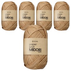 YEONIL Knit Midori 針織線 40g, Midorisil 503 椰子米色, 5個