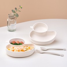 Atthihome Petit Forest鴨子餐盤, 2個, 乳霜