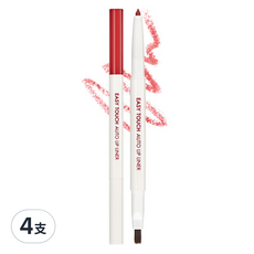 TONYMOLY 簡易輕觸唇線筆 0.2g 03 Red 1支, 4支