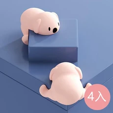 vanibaby 矽膠小狗自黏防撞角組 4個入, 粉色, 寶寶安全防護必備, 3.8 x 4.2cm, 4個