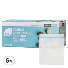 EZn이지엔 스탠다드 더블지퍼백 냉장 냉동 겸용, 중형플러스, 90개입, 6개