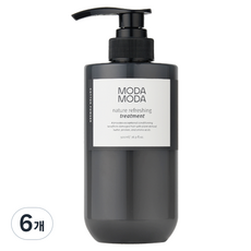 모다모다 네이처 리프레싱 무실리콘 헤어트리트먼트 코튼 파우더향, 500ml, 6개