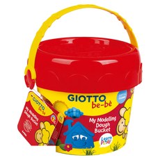 GIOTTO be-be 幼兒超軟黏土禮物桶, 適合2歲以上兒童, 成分溫和不含染色劑, 義大利製造, 含5罐不同顏色黏土及工具, 1個