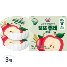 또또맘 우리아이 영양가득 또또 퓨레 2p, 사과맛, 200g, 3개 사과맛, 200g,3개 섬네일