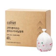 comet 抽取式分類回收縫接塑膠袋, 60L, 100個