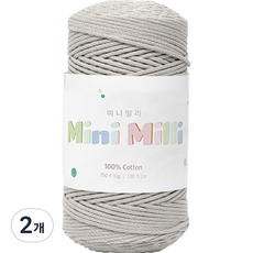 yarna 미니밀리 뜨개실 150g, 724 소프트그레이, 2개 724 소프트그레이, 2개