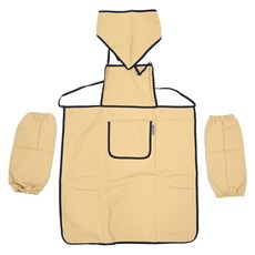 BEBE CHOUETTE 兒童款牛津布圍裙組, 附袖套和帽子，3件套, 淺褐色, XL