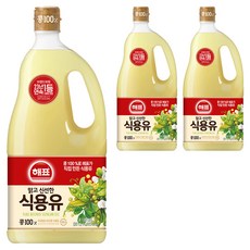 해표 콩기름 식용유, 1.8L, 3개