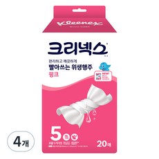 크리넥스 빨아쓰는 위생행주 핑크, 20개입, 4개