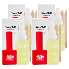 Jello Jello 卸甲底膠組 One Kill, 可剝式, 無需丙酮卸甲, One Kill 卸甲液30ml*1+美甲基底凝膠10ml*1, 4組