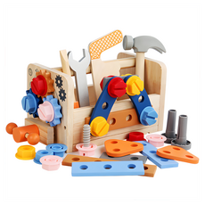 Kijelo幼兒小肌肉發展原木工具遊戲組, 1套, 混色