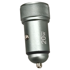TOTU 拓途 雙孔 Type-C + USB快充車充車用充電器點菸器充電頭 PD+QC 20W, DCCPD-010