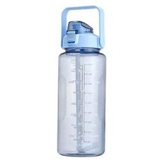 어쉐어 휴대용 대용량 빨대 텀블러, 반투명-블루, 2L, 1개