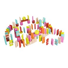 Classic WORLD 客來喜 熊熊熊多米諾骨牌, 108塊積木玩具組, 兒童益智玩具, 1組, Multicolor