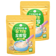 헤이오트 더 부드러운 유기농 포리지 오트밀 + 계량스푼 세트, 420g, 2개