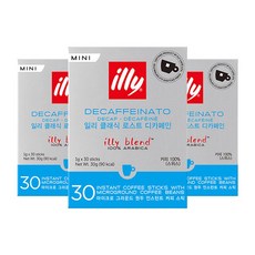 일리 클래식 로스트 디카페인 미니 커피스틱, 1g, 30개입, 3개