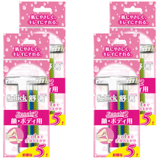 Schick 舒適牌 Exacta 2 臉/身體用仕女輕便刀 5支, 添加維他命E, 4包