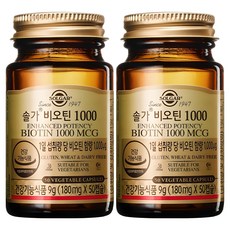 SOLGAR 生物素1000mcg膠囊, 50顆, 2罐
