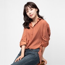 캐럿 여성용 찰랑 롤업 셔츠 블라우스