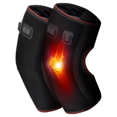 Smart bearing 智慧魔力 尊爵款充插兩用雙膝熱遠紅光熱敷墊按摩綁帶，熱敷震動定時四鍵控制，2.5v充電式，艾草包緩解膝疲勞