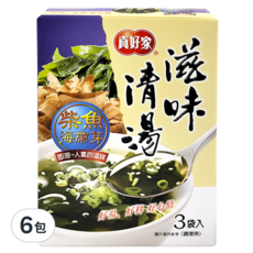 真好家 柴魚海帶嫩芽湯 6包入 (即食湯品、沖泡湯、海帶湯), 6包, 4.5g