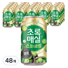 초록매실 스파클링 제로 캔, 350ml, 48개