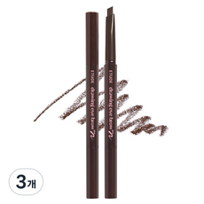 에뛰드 드로잉 아이브로우 오토펜슬 0.25g, 3호 브라운, 3개