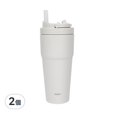 WOKY 沃廚 台灣公司貨 渾圓杯 鈦陶瓷, 橡白色, 750ml, 2個