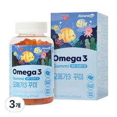 네추럴라이즈 오메가3 꾸미 90정, 225g, 3개