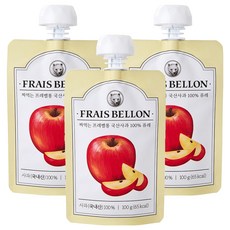 FRAIS BELLON 孩童水果泥, 蘋果口味, 100g, 3包