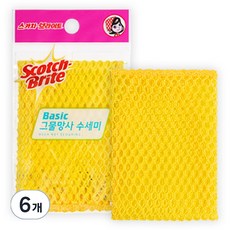 스카치브라이트 베이직 그물 망사 수세미, 1개입, 6개