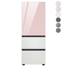 [색상선택형] 삼성전자 비스포크 김치플러스 냉장고 방문설치, 코타 화이트, RQ33A74C2AP, 글램 핑크 + 코타 화이트