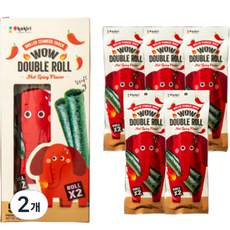 kokiri 와우 더블롤 김스낵 핫스파이시맛 5p, 25g, 2개