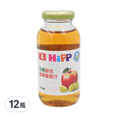 HiPP 喜寶 有機綜合蘋果葡萄汁，歐洲原裝進口, 200ml, 12瓶
