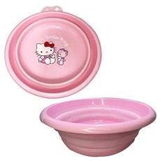 Hello Kitty 摺疊臉盆 粉紅愛心好朋友, 1個, 粉