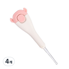 블루버킷 유아용 애니멀 LED 이어클리너 핑크, 4개, 1개입