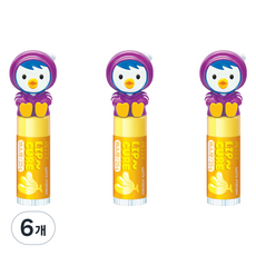 케이엠제약 뽀로로 유아용 패티 립큐어 립밤 2.5g, 바나나향, 6개