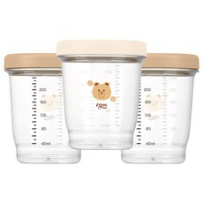 tgm 副食品分裝罐 3入組, 240ml, 棕色+棕色+象牙白, 1組