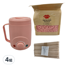 MPb 巴黎小姐 雲朵粉熱蠟機 Set, 含熱蠟豆500g, 木棒50入, 4組