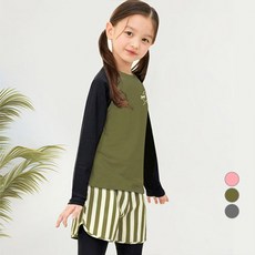 유니프랜드 여아용 포텐 래쉬가드 나글랑 상의 + 9부 하의 + 숏 팬츠 세트 니프랜드 아동용 포텐 래쉬가드 나글랑 상의 + 9부 하의 + 숏 팬츠 세트